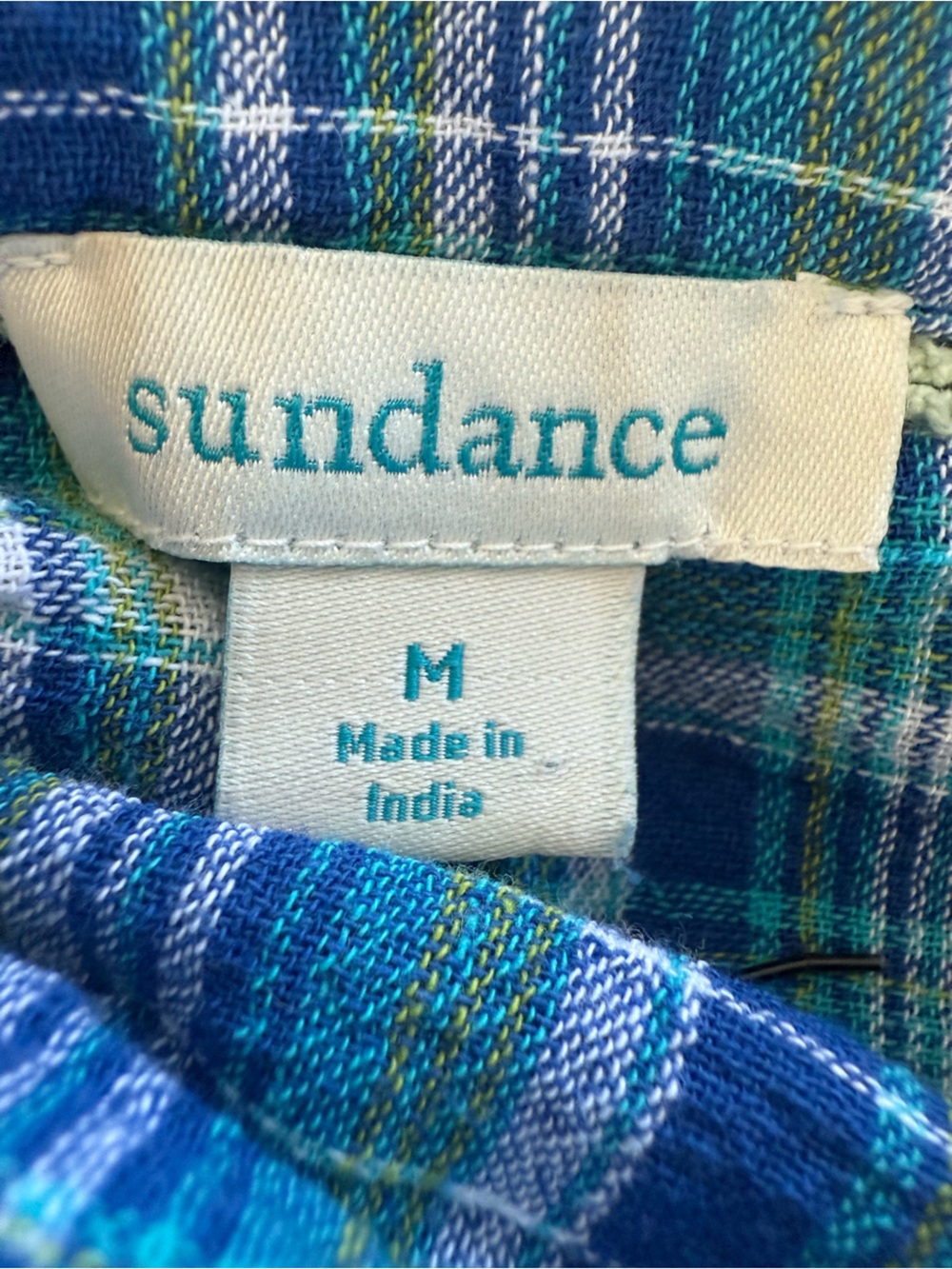 Sundance Women’s Plaid Pearl Snap Shirt 100% Cotton Long Sleeve Western - Picture 3 of 9